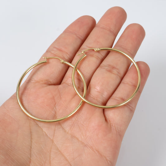 14K YG Fashion Hoop Earrings / 3 gr /  /