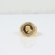 10K YG Diamond Jesus Face Rustic Rings / 14.1gr / Sz 11 3/4 / 0.66Wt Dia