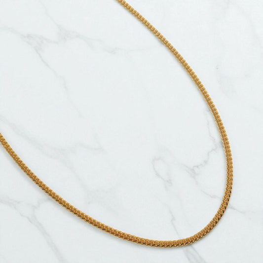 14K YG Micro Cuban Links Chain / 14.8gr / 2.8mm / 24in /