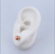 18K Rose Gold Diamond Cut Ball Stud Earrings / 0.75gr / 6mm