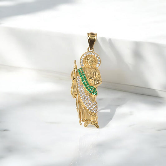 14K YG Saint Judas Pendant / 5.5gr / 2in /