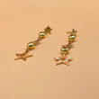 14K Three Colour Gold Star Stud Earrings / 3.5gr