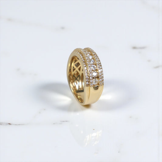 14K YG Diamond Luxury Engagement Ring / 7.66gr / Sz 10.5 / D-1.75Ct