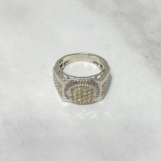 14K White Gold Diamond Rx Type Ring 1.5Ct Dia / 10.57gr / Size 10