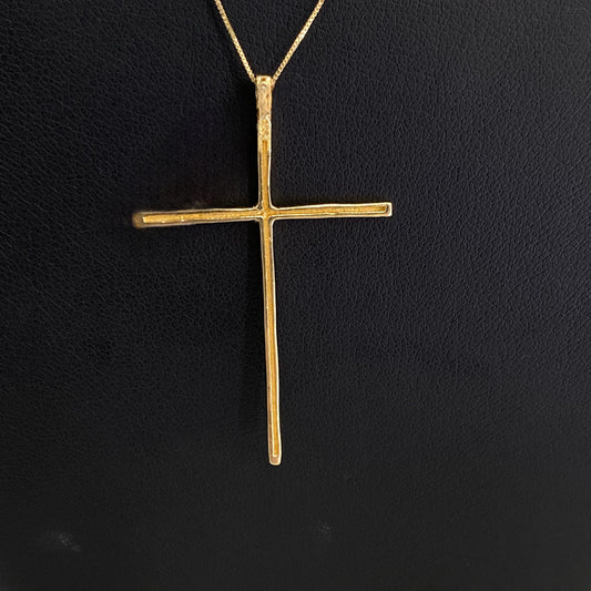 18K Yellow Gold Cross Pendant / 2.2gr