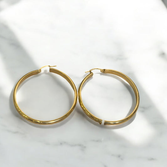 14K Yellow Gold Hoop Earrings / 3.7gr
