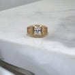 10K YG Luxury Rectangle Anchor/Heart Rings / 6.61gr / Sz 10.5 / White Zircons