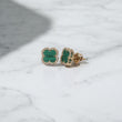 14K YG Green Clover Stud Earrings / 1.65gr / 10mm / 0.47Ct Dia