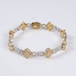 10K YG Diamond Infinity Flower Link Bracelet / 16.6gr / 6.2mm / 8in / 4Ct / VS2-SI / G-H