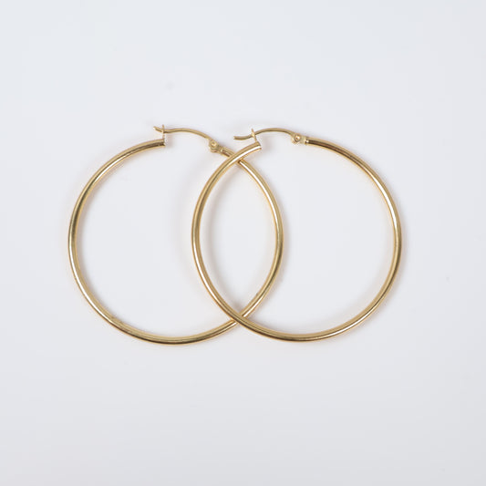 14K YG Fashion Hoop Earrings / 3 gr /  /