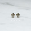 14K White Gold Diamond Solitaire Round Stud Earrings 0.49Ct Dia / 0.81gr / 4mm