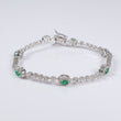 14K WG Diamond Tennis With Emerald Bracelet / 11.3gr / 2.3mm / 6in / 3.25Ct / VS2-SI / G-H / Eme 1.10Ct