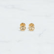 18K YG Modern Designer Link Stud Earrings / 0.53gr / 6mm /