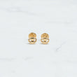 18K YG Modern Designer Link Stud Earrings / 0.53gr / 6mm /