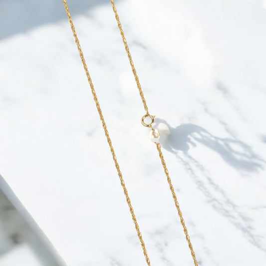18K Yellow Gold Letter N With Crown Jewelry Set With Zircons / 2.93gr / 1.4mm / 20in