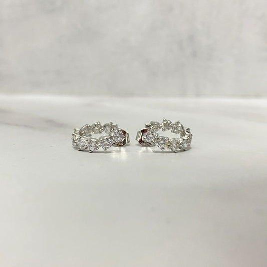 14K White Gold Lab Diamond Luxury Stud Earrings 1.80Ct Lab Dia Vs / 2.8gr