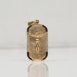 18K YG Plaque Of Jesus Christ Pendant / 6.25gr / 1.2in / White Zircons