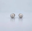 18K White Gold Diamond Cut Ball Stud Earrings / 0.83gr / 6mm