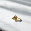 18K Yellow - White Gold Petal Flower 15S Ring With Zircons / 2.1gr / Size 6.5