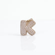 Letter K Pendant 10K Yellow Gold With Zirconia / 5.5gr