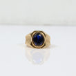 14K Yellow Gold Luxury Ring With Blue Zircon / 7.1gr / Size 10