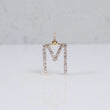 14K YG Lab Diamond Letter M Pendant / 1.4gr / 1in / 0.74 CTTW Lab VS / E-F