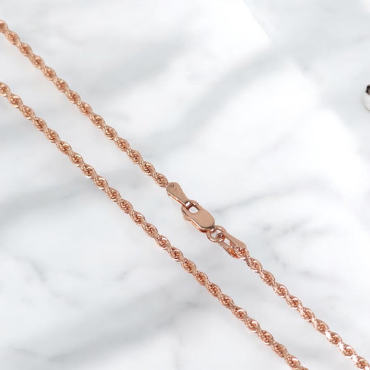 14K RG Rope Chain / 6.1gr / 1.8mm / 16in /