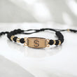 18K YG Cash Symbol Plate Bracelet Tejido / 5.1gr / Adjustable /