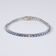 14K WG Diamond Tennis with Sapphire Bracelet / 9.6gr / 3.4mm / 7in / 0.35Ct / VS2-SI / G-H - 6.13Ct Sap