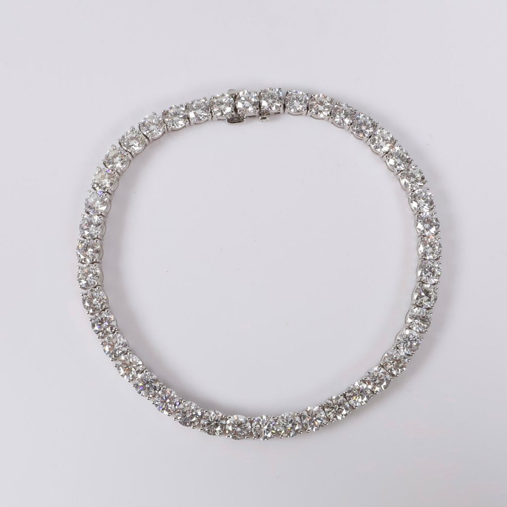 14K WG Lab Diamond Tennis Bracelet / 8gr / 4mm / 7in / 10.66Ct Lab / VS / F