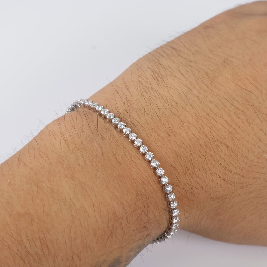 14K WG Lab Diamond Tennis Bracelet / 6.4gr / 3.8mm / 7in / 6.30Ct / VS / F