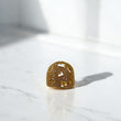 18K Yellow Gold Hearts Mosaic Ring With Zircons / 8.5gr / Size 7 1/4