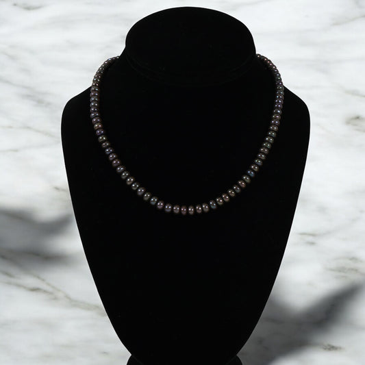 14K Yellow Gold Chain Tornasol Pearls / 22.6gr / 6.2mm / 17in