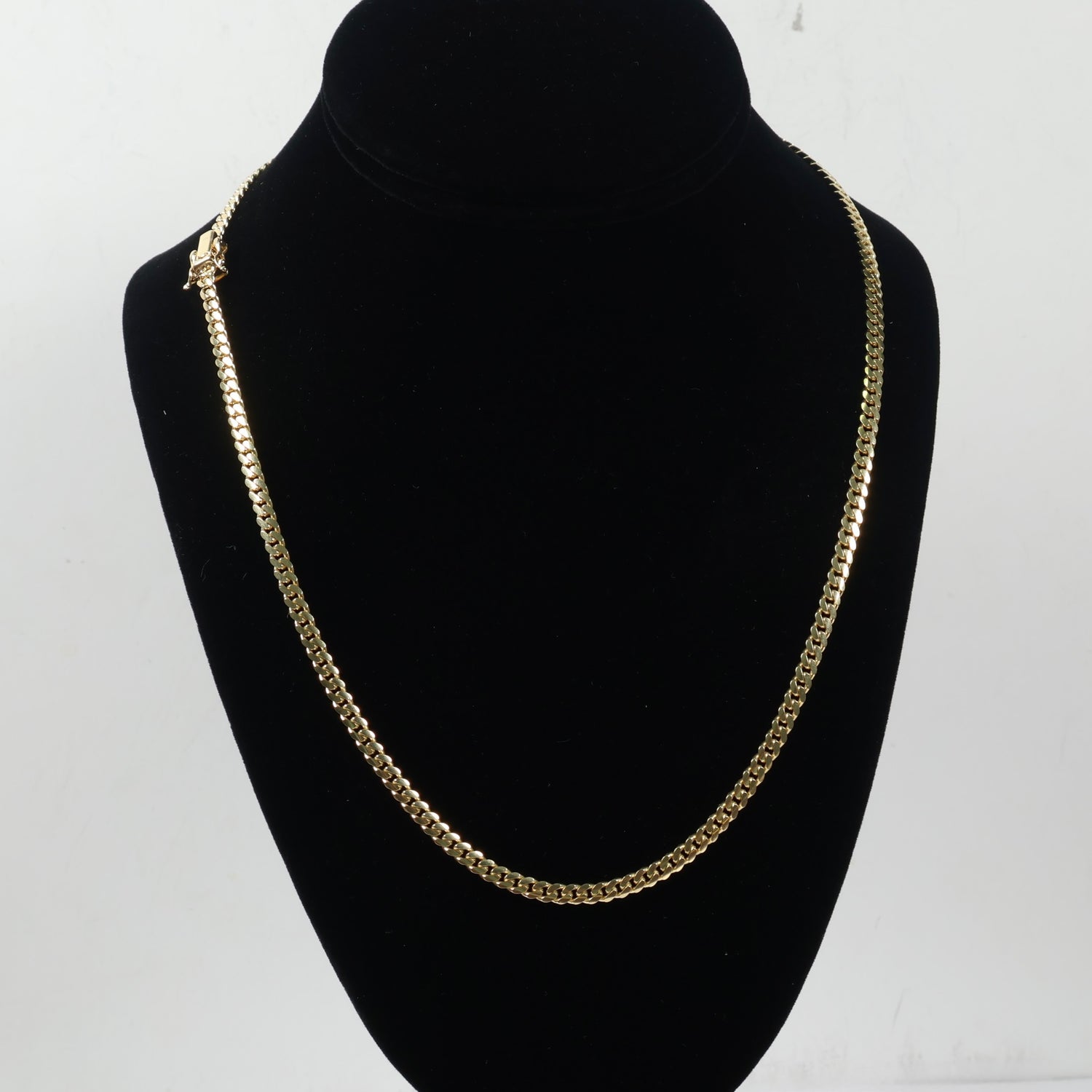 10K YG Micro Cuban Links Chain / 22.8gr / 4mm / 20in /