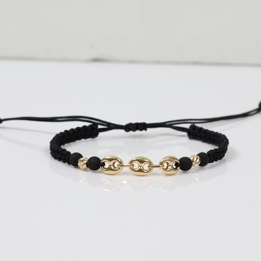 18K YG Gc Links - Diamond Cut Balls Bracelet Tejido / 0.8gr / 4mm /