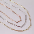 14K 3 Tone Paper Clip Chain / 10.3gr / 2mm / 16-17-18in /
