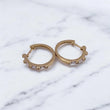 14K Yellow Gold Diamond Luxury Hoop Earrings 0.32Ct / 1.6gr