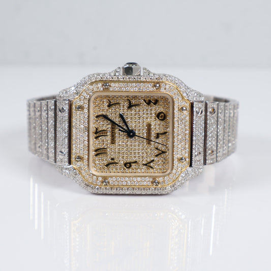 Cartier Santos Bustdown 2 Tone Yellow Watch / 36mm /