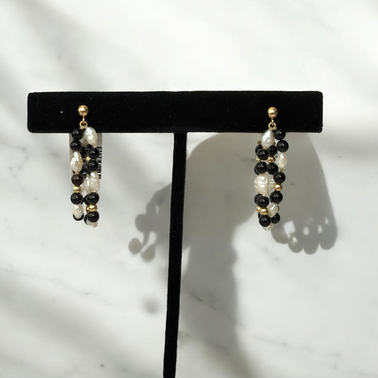 14K Yellow Gold Pearl Stud Earrings / 5.2gr