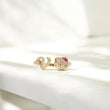 10K YG Diamond HK - Letter V Rings / 2.43gr / Sz 6 / 0.13Wt Dia