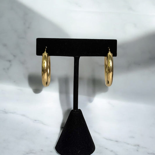 14K Yellow Gold Hoop Earrings / 3.5gr