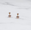 14K Yellow Gold Circle Diamond Stud Earrings / 1.4gr