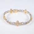 10K 2 Tone Diamond Cross-Infinite Bracelet / 15gr / 7mm / 8in / 4Ct / VS2-SI / G-H