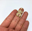 10K Yellow Gold Diamond Bear-Heart Fucshia Pendant 1.06Ct Dia / 3.79gr / 1.3in