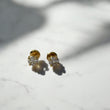 14K Yellow Gold Lab Diamond Luxury Round Stud Earrings 0.50Ct Lab Dia Vs / 1.23gr / 5mm