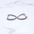 14K White Gold Diamond Luxury Hoop Earrings 0.48Ct / 1.7gr
