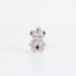 10K White Gold Diamond Bear-Heart Orange Pendant 1.06Ct Dia / 3.76gr / 1.3in