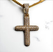 Golden Cross Pendant 14K Yellow Gold With Diamond 3.36Ct Dia / 6gr