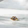 18K Yellow - White Gold Heart 15S Ring With Zircons / 2.3gr / Size 7 1/4