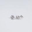 14K WG Lab Diamond Solitaire Round Stud Earrings / 1.46gr / 6mm / 2.07Ct Lab / VS / F